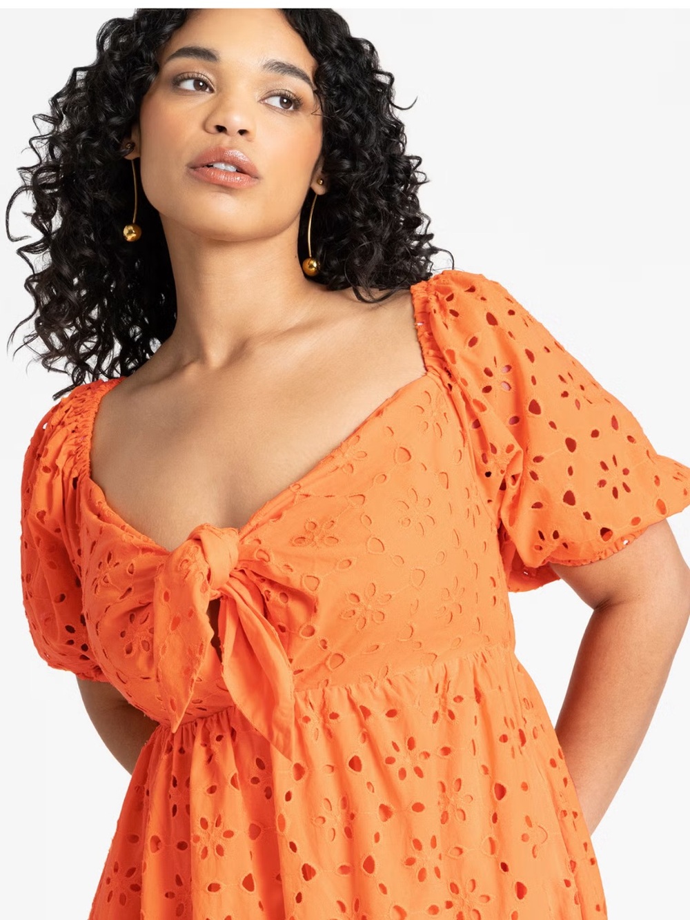 Eloquii Eyelet front tie Maxi Dress 28/30 5X